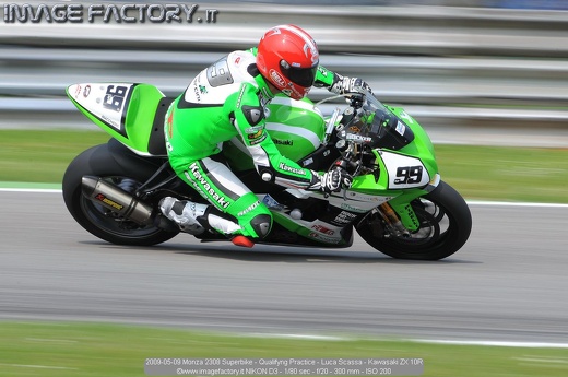 2009-05-09 Monza 2308 Superbike - Qualifyng Practice - Luca Scassa - Kawasaki ZX 10R